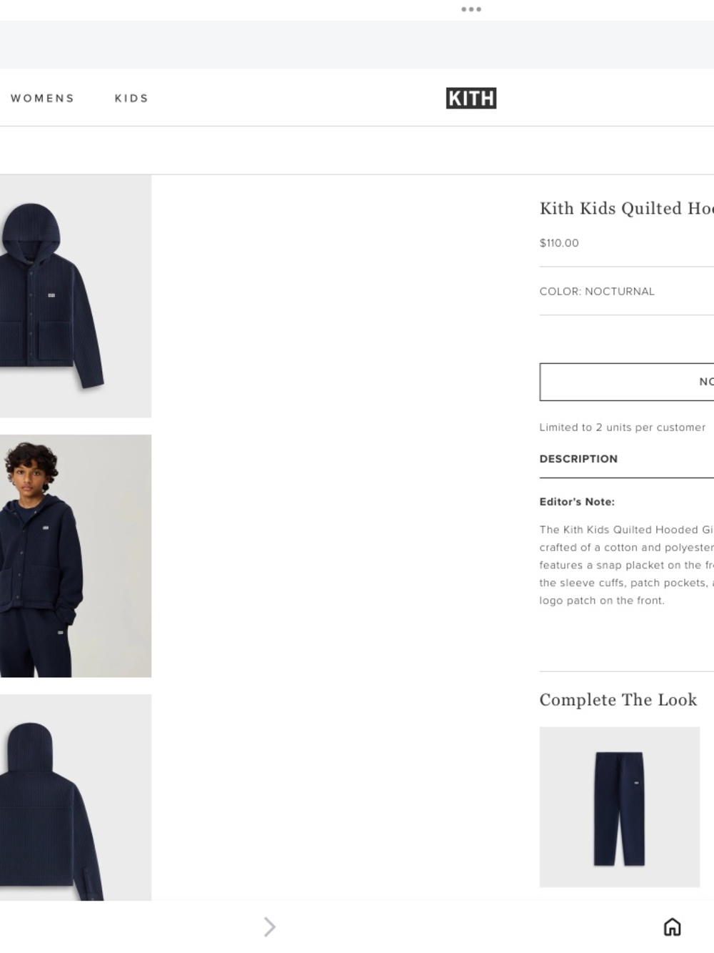 KITH QUITED HOODED GINZA NOCTURNAL - Picture 3 of 13